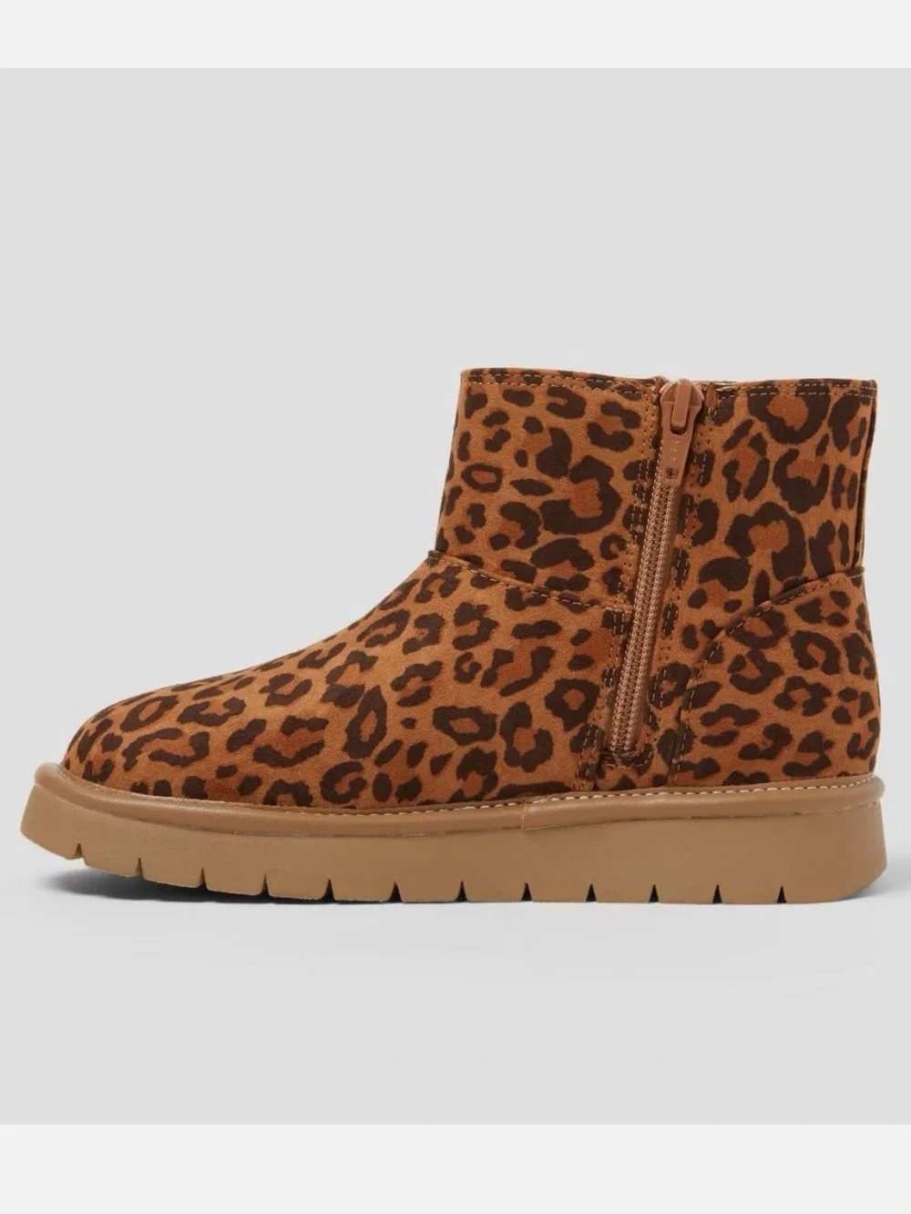 Girls' Honor Faux Suede Style Boots - Cat & Jack Leopard print Brown Size 13